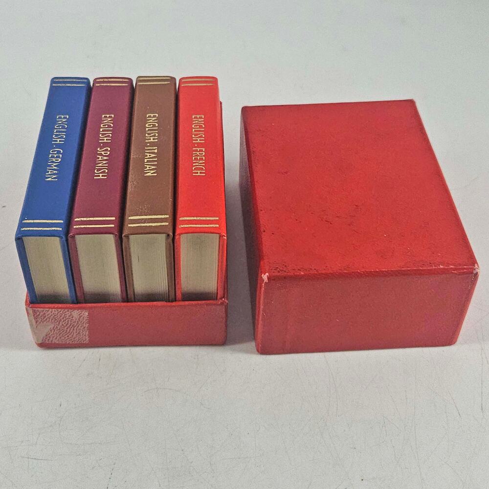 Burgess & Bowes Midget Translation Dictionaries 4 Leatherette Mini Books